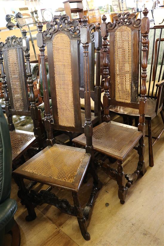 6 various Carolean chairs(-)